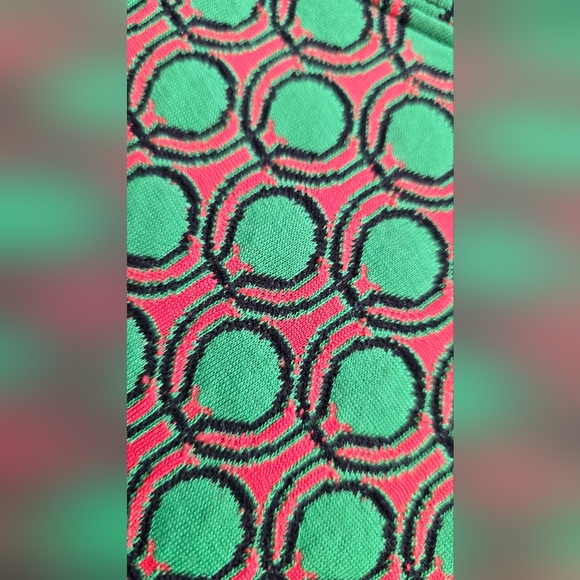 Maeve Anthropologie Mini Shift Dress Green/Orange Mod Jacquard Cutout Back Small - Picture 5 of 9